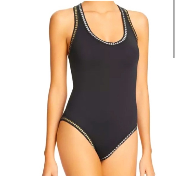 NWT La Blanca Black Slimming One Piece Swimsuit - Picture 2 of 10